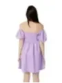 Lavendelfarbenes Kleid mit Puffärmeln
