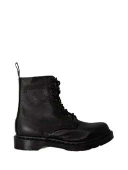 Schwarzer Dr. Martens Lederstiefel Seitenansicht