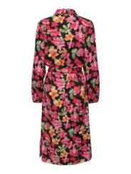 Blumiges, schwarzes Jacqueline De Yong Kleid