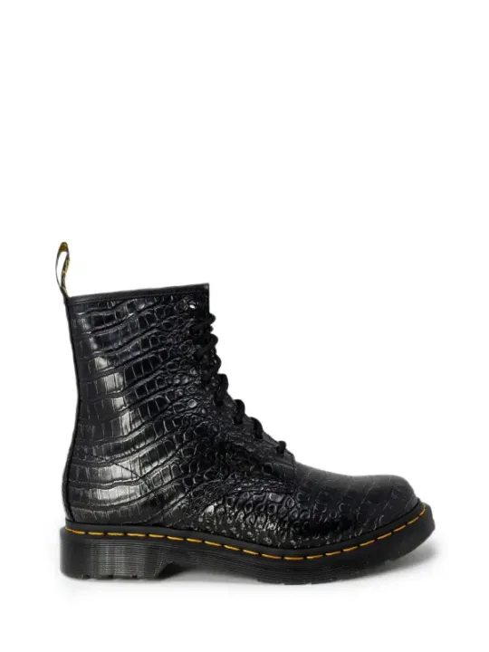 Schwarze Dr. Martens Krokodil-Stiefel