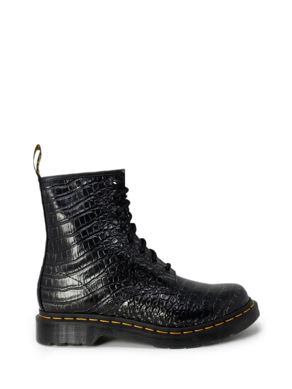Schwarze Dr. Martens Krokodil-Stiefel