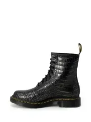 Schwarze Dr. Martens Kroko-Lederstiefel