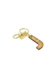 Goldene Fragezeichen-Schlüsselanhänger aus Korkleder