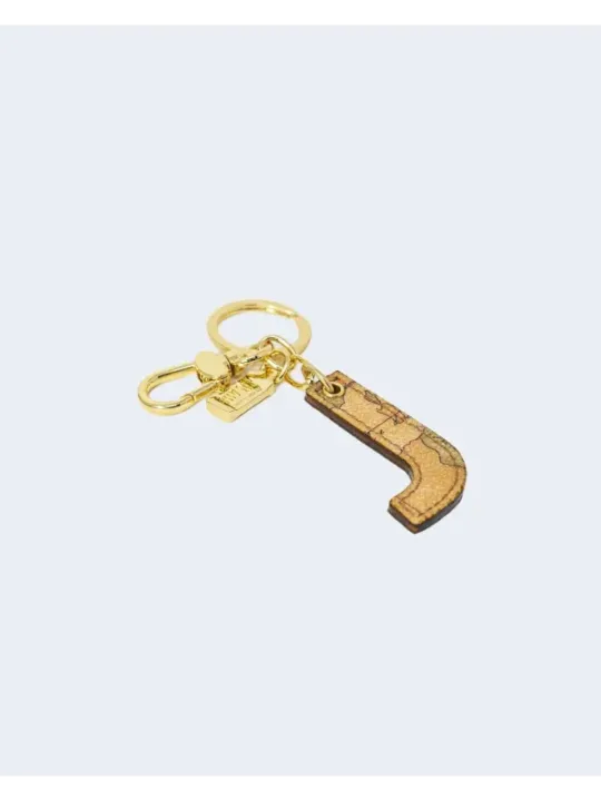 Goldfarbener Schlüsselanhänger mit Lederinitiale J