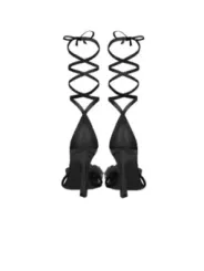 Schwarze Riemchenabsatzschuhe mit Knöchelband