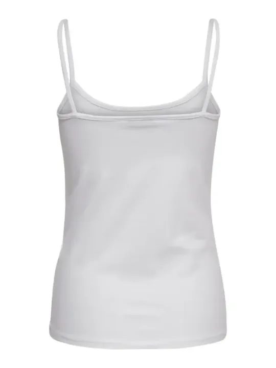 Weißes Damen-Tanktop mit Zierstreifen