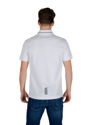 Weißes EA7 Poloshirt mit Piping