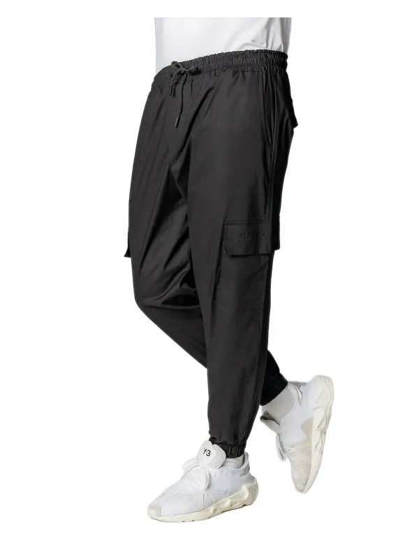 Dunkle graue Hosen mit Kordelzug