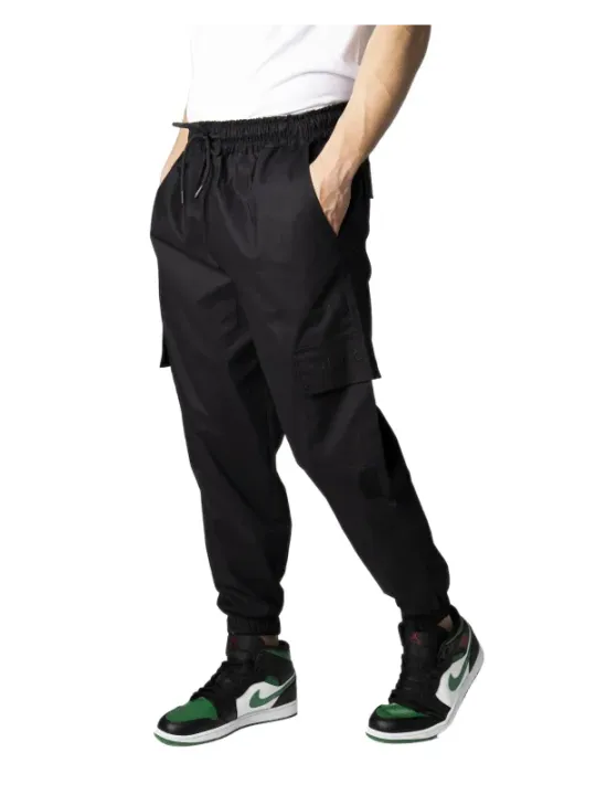 Schwarze Herren Nylon Jogginghose
