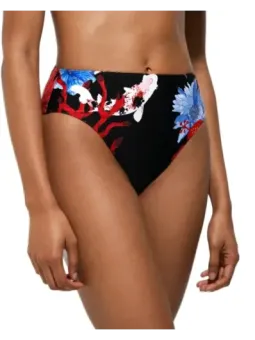 Blumige Desigual High-Waist-Bikinihose