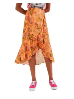 Tropischer Rock mit hohem Bund