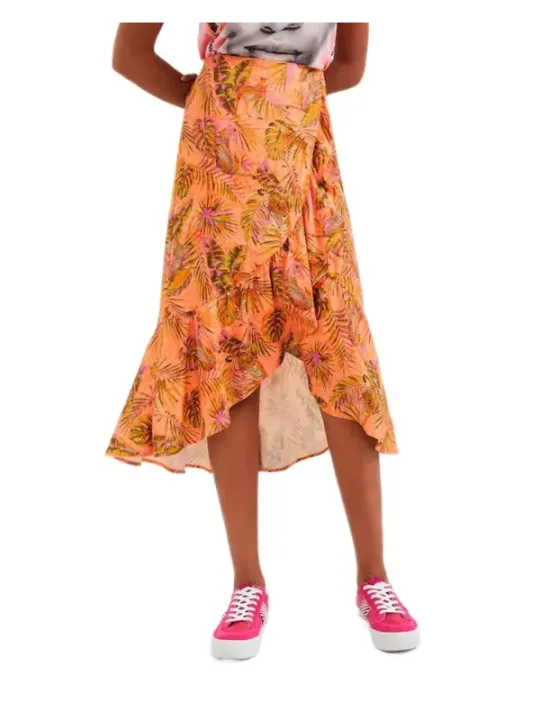 Tropischer Rock mit hohem Bund