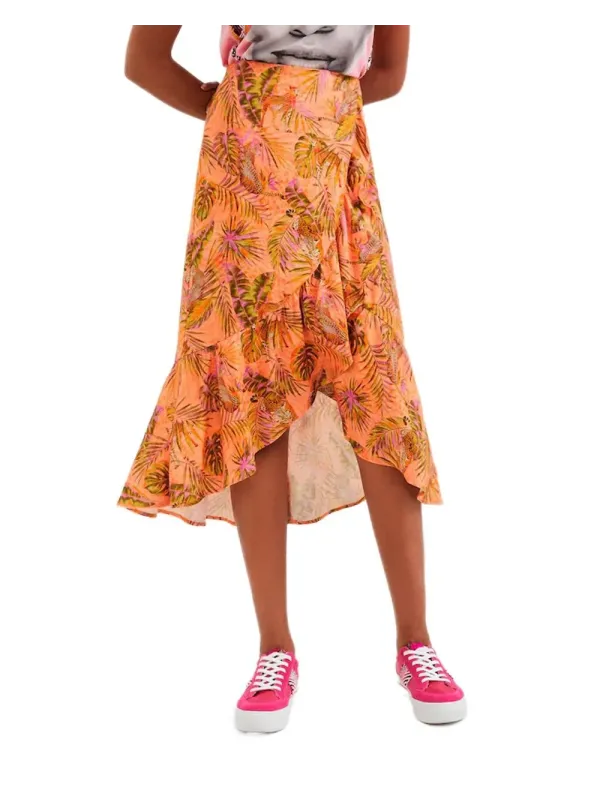 Tropischer Rock mit hohem Bund