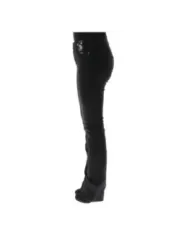 Schwarze Keilabsatzstiefel, seitliche Ansicht