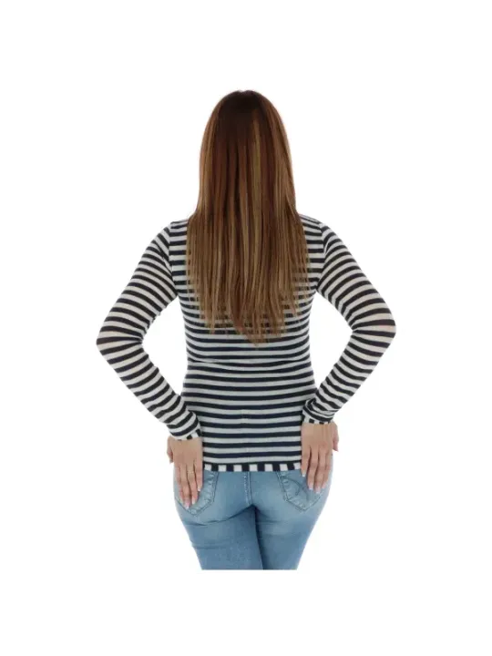 Gestreiftes Pinko 255017 Damenoberteil schwarz weiß