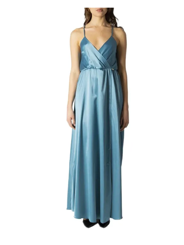 Satin V-Ausschnitt Abendkleid Hanny Deep