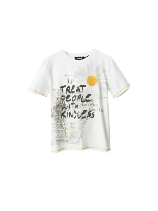 Weißes T-Shirt mit Blumendesign