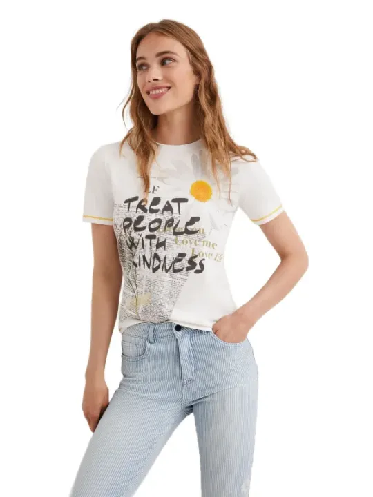 Desigual T-Shirt mit freundlichem Text