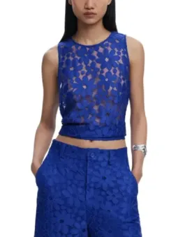 Blauer Blumenspitze Zwei-Teiler Desigual