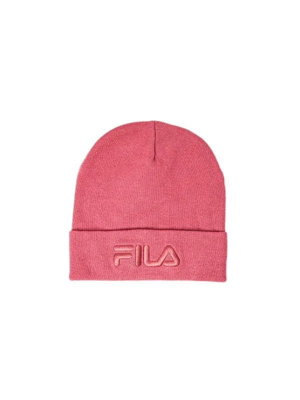 Pink gestrickte Fila Beanie Mütze