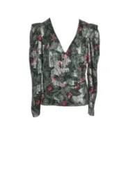 Bluse mit floralem Muster schwarz