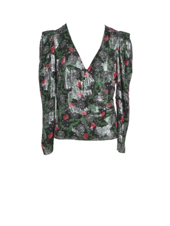 Bluse mit floralem Muster schwarz