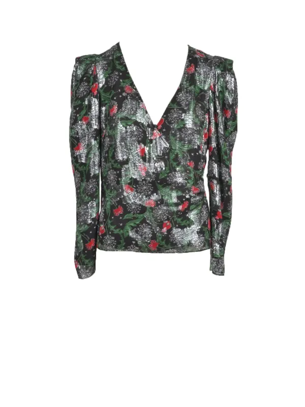 Bluse mit floralem Muster schwarz