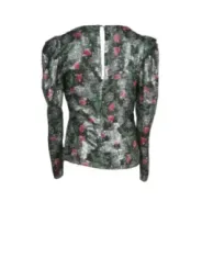 Rosenmuster V-Ausschnitt Damenbluse Patrizia Pepe