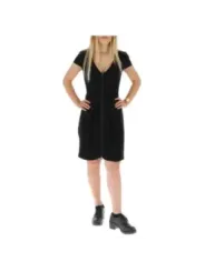 Schwarzes V-Ausschnitt-Kleid Armani Exchange