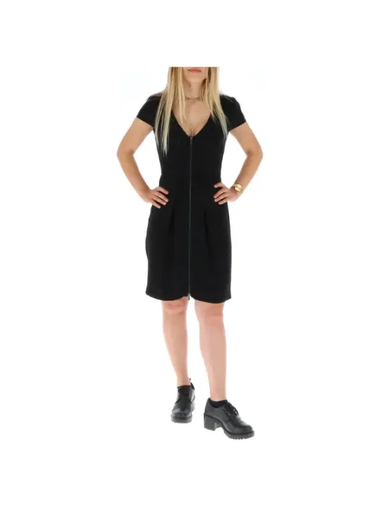 Schwarzes V-Ausschnitt-Kleid Armani Exchange