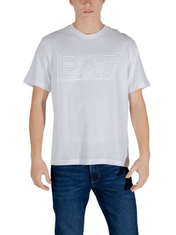 Weißes EA7 Baumwoll-Oversize-T-Shirt