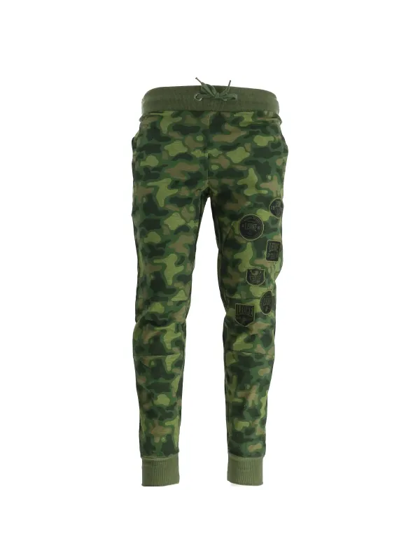 Grüne Camouflage Hose mit Kordelzug
