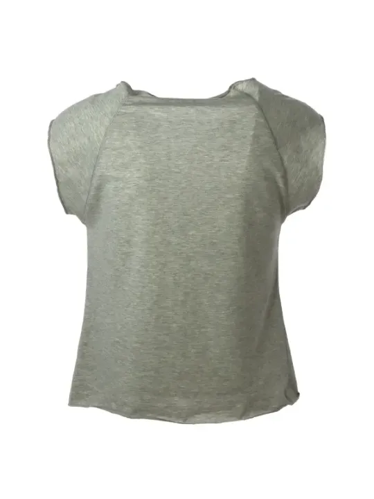 Grünes, kurzärmeliges Baumwoll-T-Shirt Leone