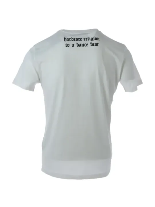 Weißes John Richmond T-Shirt Rückdruck