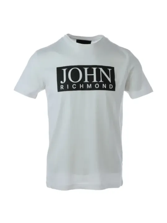 John Richmond weißes Logo T-Shirt