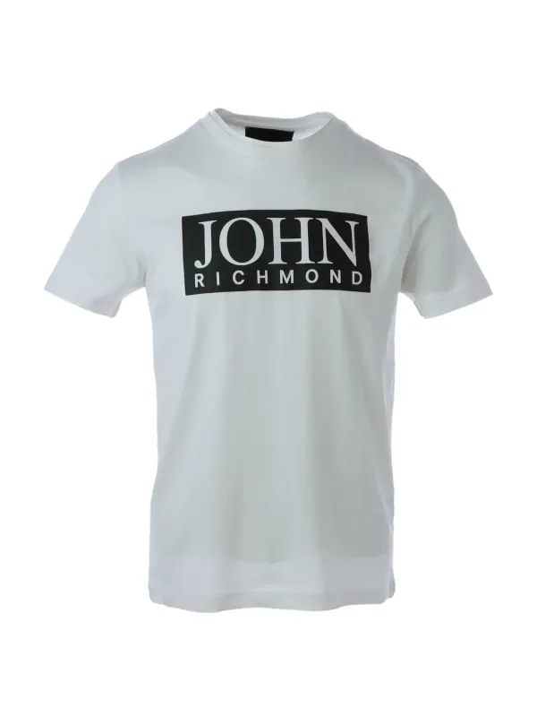 John Richmond weißes Logo T-Shirt