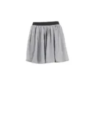 Grauer plissierter Rock, knielang