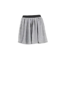 Grauer plissierter Rock, knielang