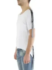 Weißes T-Shirt mit grauen Einsätzen