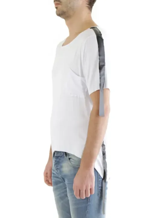 Weißes T-Shirt mit grauen Einsätzen