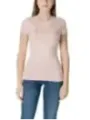Rosa Guess Logo T-Shirt mit kurzen Ärmeln