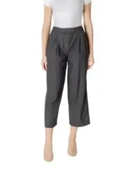 Graue, figurbetonte Cropped Hosen Ichi