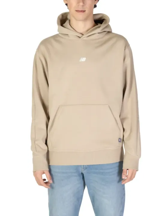 Beiger New Balance Kapuzenpullover Freizeitlook