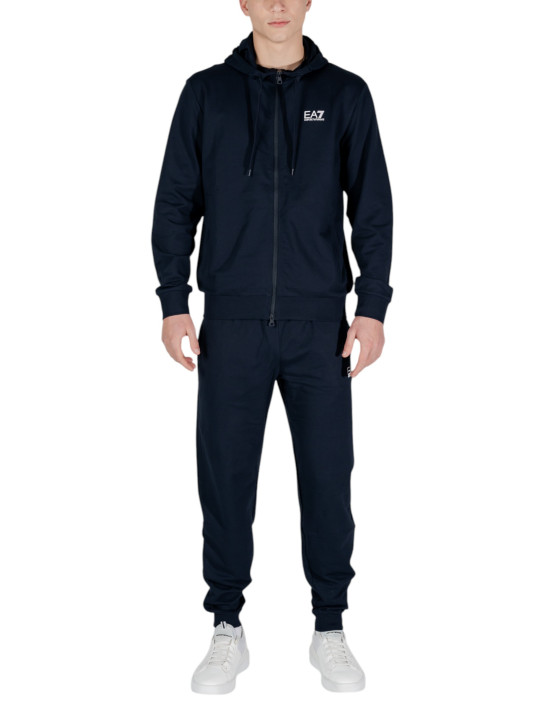 Dunkelblauer EA7 Trainingsanzug Fleece Set