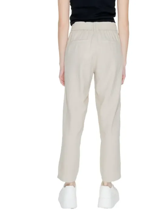 Beige Leinenhose schmal geschnitten