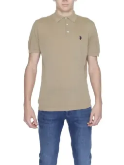 Khaki Polohemd mit Pferde-Logo