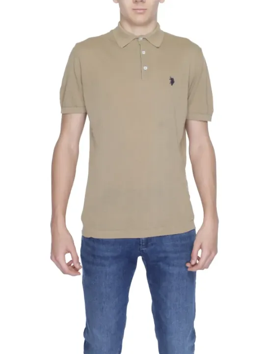 Khaki Polohemd mit Pferde-Logo