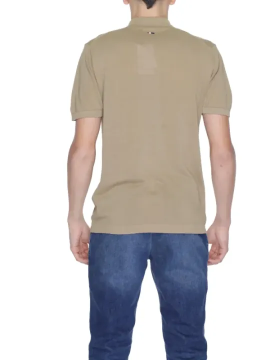 Tan Poloshirt mit Stickerei
