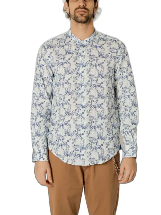 Blau blumiges Gianni Lupo Hemd