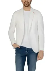 Weißer Herrenblazer, stilvoll geschnitten